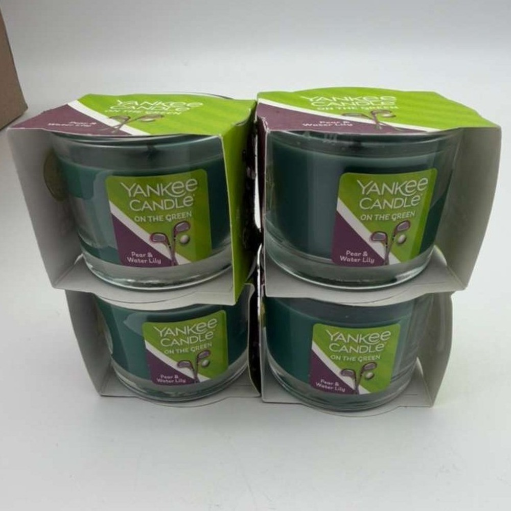Yankee Candle Pear‎ & Water Lily Lot of 4 Small Tumbler Candles New